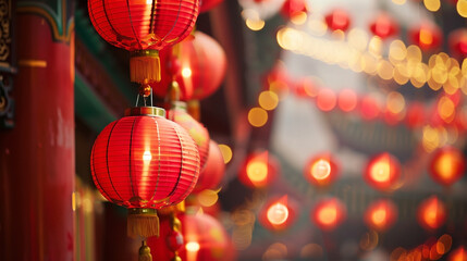 Obraz premium Vibrant Red Lanterns