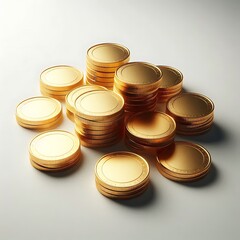 The pile of gold coins