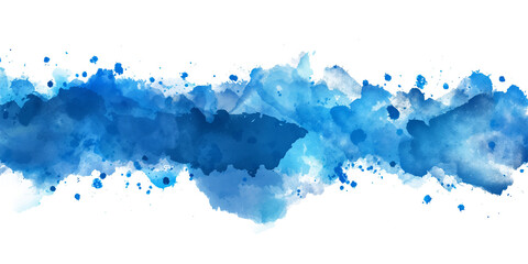 Obraz premium Isolated watercolor brush strokes in blue on a transparent PNG background with abstract design, artistic pattern, and hand-painted texture for digital artwork and illustrations