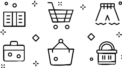 set of ecommerce icons pixel perfect shop money vector illustration 