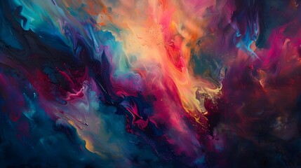 Fototapeta premium Boundless creativity and imaginative expression vibrant abstract shapes and fluid brushstrokes dynamic motion and energy expressive colors and textures dreamlike and whimsical 