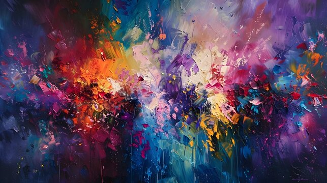Boundless creativity and imaginative expression with vibrant abstract shapes and fluid brushstrokes dynamic motion and energy 