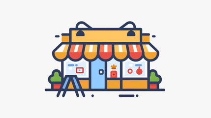 A simple icon representing a marketplace where businesses, especially small ones, can buy and sell goods.