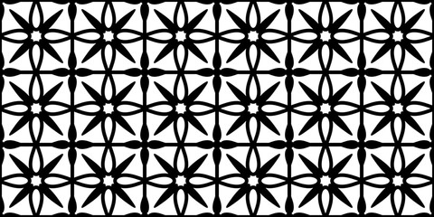 Black and white grid of repeating square elements. Abstract endless texture with tiled. Vector seamless pattern for wrapping paper, floor, wall tile, surface texture, print, laser and plotter cutting