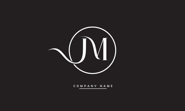 JM, MJ, J, M Abstract Letters Logo Monogram