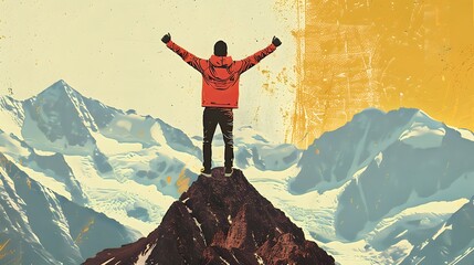 person on top of the mountain