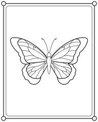Cute Butterfly suitable for children's coloring page vector illustration