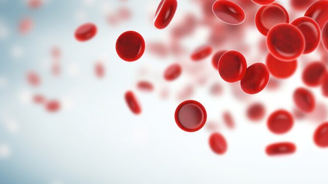 Red blood cells with a white background. Generated Ai