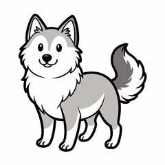 a cute puppy vector art illustration 