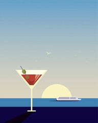 Martini, cocktail, relaxation, poster, banner
