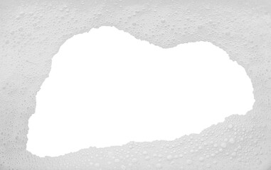 Soap foam or shampoo Soap foam texture or shampoo surface with bubble isolated with clipping path...