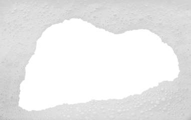 Soap foam or shampoo Soap foam texture or shampoo surface with bubble isolated with clipping path on background.