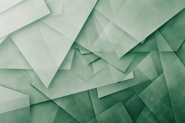 Obraz premium Geometric shapes in gentle green hues, minimal overlapping design suggesting sustainable business practices