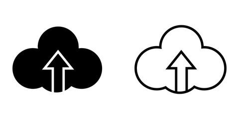 Cloud-upload icon on white background