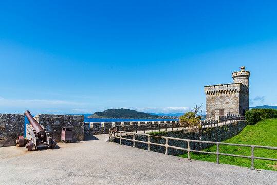Cannon next to the Prince's Tower in the Monterreal Castle, in the town of Baiona, Pontevedra.