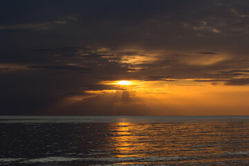 sunset on summer evening at sea