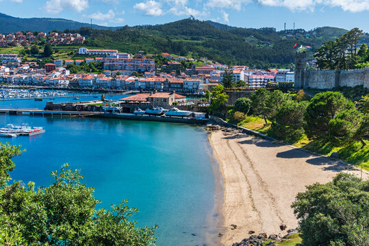 Barbeira beach and marina in the city of Baiona,Pontevedra