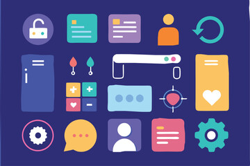 set of icons for web design vector illustration 