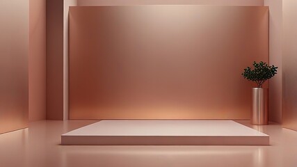 Minimalist Podium Background for Product Presentation. Made with Generative AI Technology