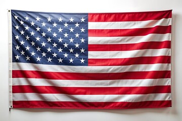 Fototapeta premium American Flag on White Background.