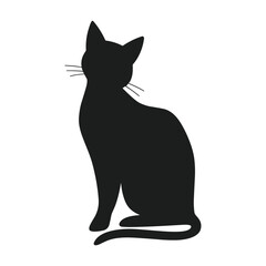 A Halloween cat silhouette vector