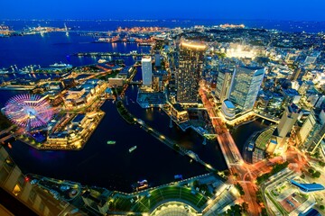 横浜, ランドマークタワー, ベイブリッジ, 夜景, 赤レンガ倉庫, 汽車道,...