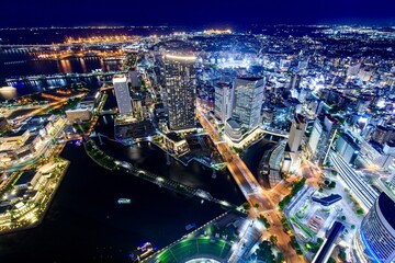 横浜, ランドマークタワー, ベイブリッジ, 夜景, 赤レンガ倉庫, 汽車道,...