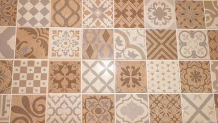 azulejos texture background brown sand with floral motifs wall tiles floor beige architecturally compelling mosaics design