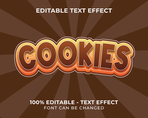 Editable text effect cookies 3D text effect with chocolate background
