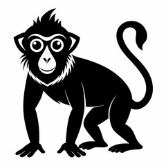 Monkey silhouettes on white background.