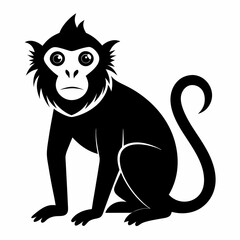 Monkey silhouettes on white background.