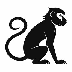 Monkey silhouettes on white background.