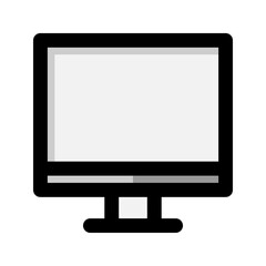 Computer Flat icon. technology monitor, screen, device. suitable for interfaces, websites, UI and mobile apps.