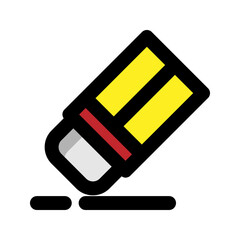 Eraser Flat icon. mail, office, school and work supplies. suitable for interfaces, websites, UI and mobile apps.