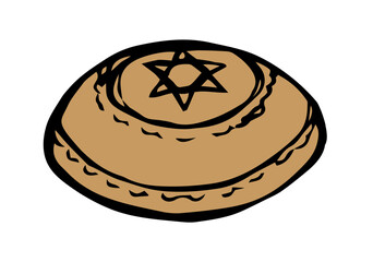 Vector drawing. Jewish clothing yarmulke