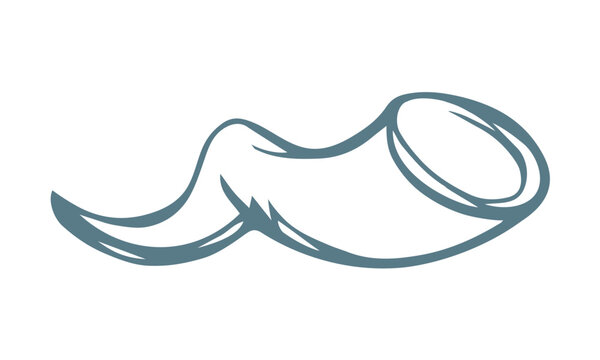 Vector drawing. Jewish ritual horn shofar