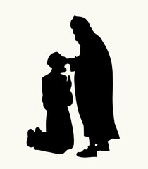 Vector drawing. Jesus heal the man