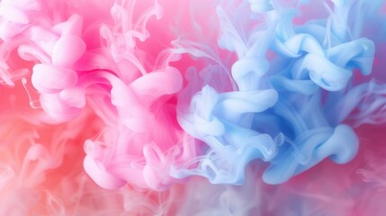 Obraz premium Colorful ink in water creating fluid shapes, colorful abstract background, ethereal and soft focus