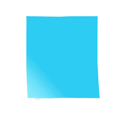 Vibrant Sticky Note Rectangle with a Bright Blue Shade and Realistic Shadow Isolated on White and Transparent Background