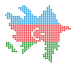 Fototapeta premium map Azerbaijan flag territory points