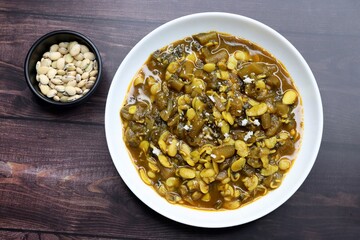 Aluche fatfate or alu wal chi patal bhaji is a traditional, authentic Maharashtrian dish. colocasia leaves and lima beans curry. It has a sweet and sour taste. Valachi aamti. Fadfade. Monsoon recipes.