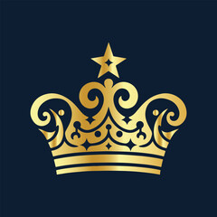 Gold luxury royal sign monarchy award emperor vintage vector.