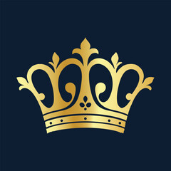 Gold luxury royal sign monarchy award emperor vintage vector.