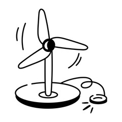 A sketchy icon of windmill energy