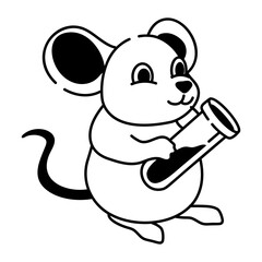 A drawing style icon of mouse testing