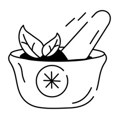 A hand drawn icon of herbal medicine