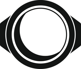 Black and white round window frame for the wall of futurist building