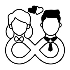 Obraz premium A glyph icon of forever together couple 