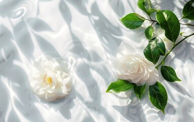 Pure water and camellia,created with Generative AI tecnology.