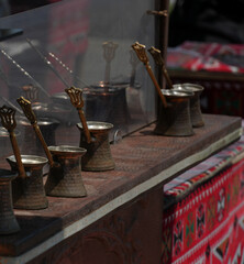 coffee grinder and beans
